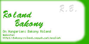 roland bakony business card